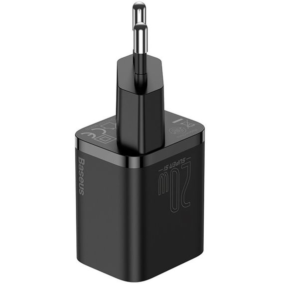 МЗП Baseus Super Si Quick Charger 20W (1USB-C) + кабель Type-C to Lightning (TZCCSUP-B) Чорний | Зображення 3