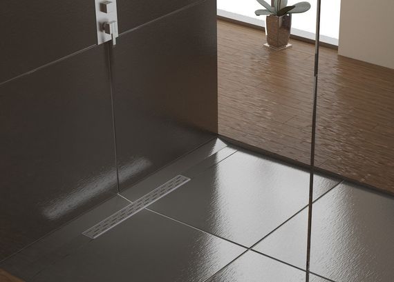 Душовий канал з горизонтальним фланцем Maxiflow Standart Line 33 см решітка "Дощ" 4022.TY050K.033.1 | Зображення 1