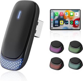 CarPlay бездротовий адаптер для iPhone iOS 10+, перехідник з дротового на бездротовий карплей для авто 2016+ з підсвіткою