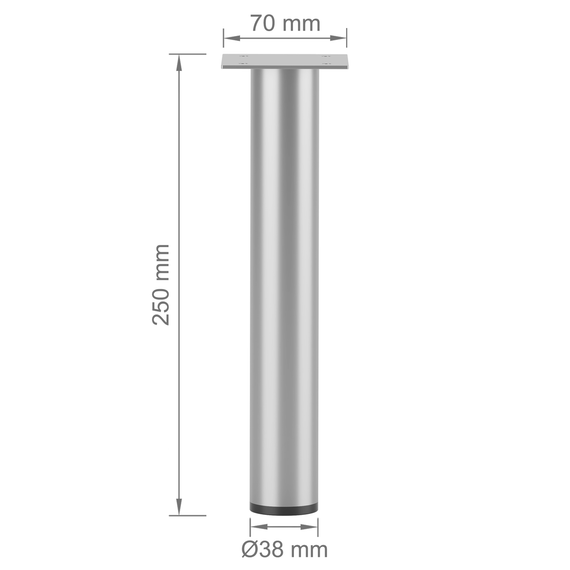 Ножка из металла H=250mm Серый | Зображення 1