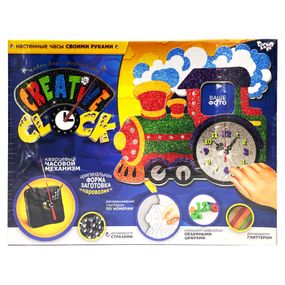 Набор для творчества "Creative clock: Поезд" СС-01-02 глиттер, часовой механизм