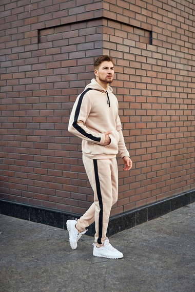 Костюм Лампас Зима бежево-чорний S L, бежево-чорний | Зображення 2