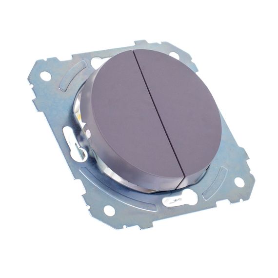 Выключатель двухклавишный серый WB-2V2 Grey