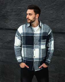 Сорочка байка Топ біло-темноносиній S M