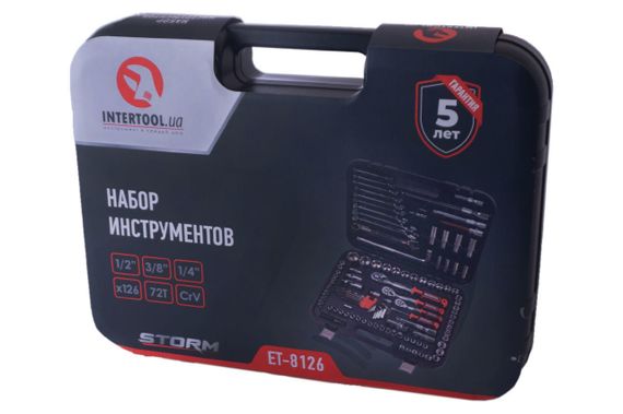 Набор инструмента Intertool - 1/4" x 3/8" x 1/2" 126 ед. Storm (ET-8126) | Зображення 4