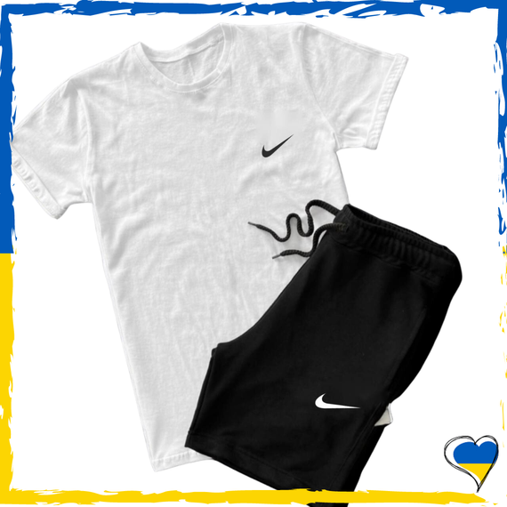 Комплект шорти Nike + футболка Nike біла. S M L XL XXL
