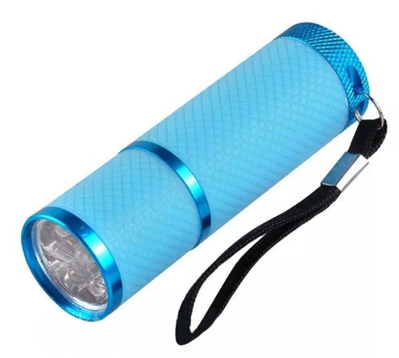 УФ фонарик для сушки гель лака ногтей для маникюра и педикюра на батарейках Голубой