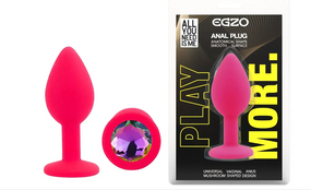 Силиконовая анальная пробка EGZO - Silicone Pink Round Plug Rainbow, size S Sex Aura