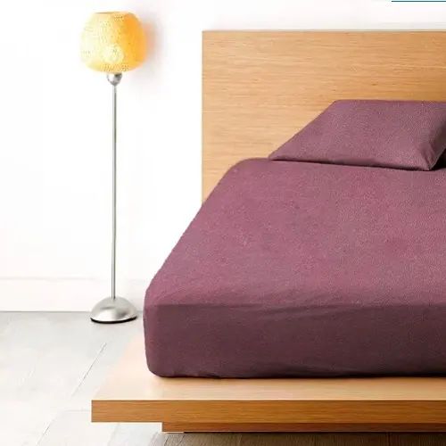 лавандове Простирадло махрове на резинці з наволочками Anisa (220х240+30 см) | Зображення 3