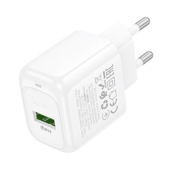 МЗП Hoco CS52A Surplus QC3.0 (1USB-A) White | Зображення 2