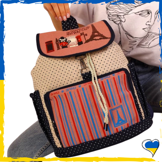 Рюкзак вмісткий жіночий. Текстиль Вмісткий, симпатичний | Зображення 4