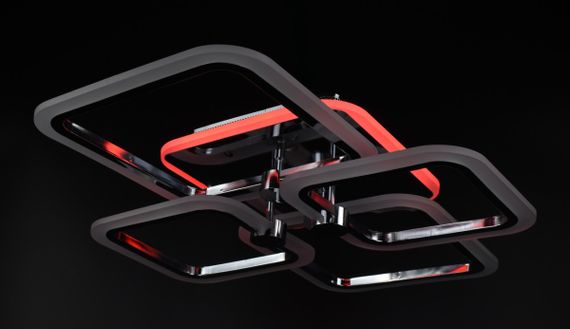 Люстра світлодіодна стельова LED світильник для квартири на стелю лед з пультом 26116 Хром 11х48х60 см. | Зображення 5