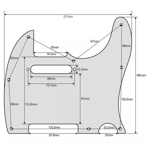 Пікгард для електрогітари Fender Telecaster TL China золотистий ПЕРЛАМОТОВИЙ світлий | Зображення 1