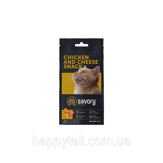 Хрумкі ласощі Savory Cats Snacks Pillows Gourmand with Chicken and Cheese для дорослих вибагливих котів подушечки з куркою т | Зображення 3