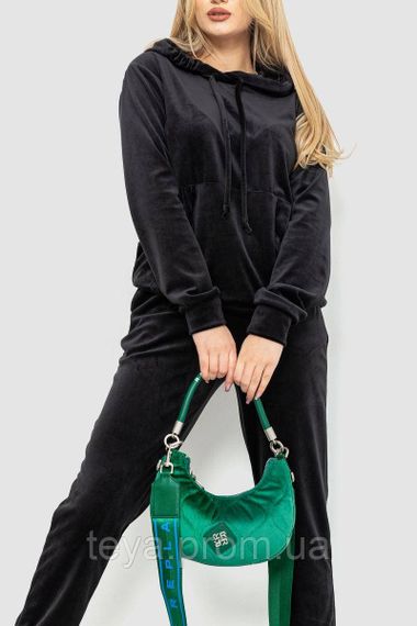 Спортивний костюм жіночий велюровий з капюшоном, колір чорний, розмір L FA_008819 | Зображення 1