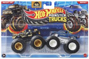 Подарунковий набір 2 монстр-траки Хот Вілс Оригінал Hot Wheels Monster Trucks Bigfoot 50th vs Bigfoot