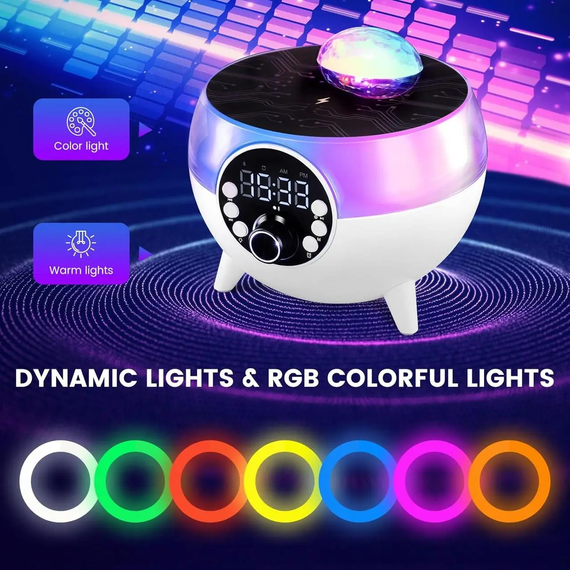 Портативная Bluetooth колонка с RGB-подсветкой, беспроводная колонка с диско-шаром на ножках BLTH-0322 | Зображення 1