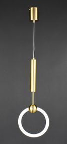 Люстра світлодіодна підвісна LED світильник для квартири на стелю лед 27858 Латунь 65-150х6х20 см.