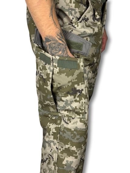 Зимові тактичні штани ЗСУ на флісі Softshell від RAPTOR TAC Піксель 60/4 | Зображення 6