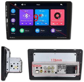 Універсальна магнітола 9016C Windows 1DIN з екраном 9 дюймів Carplay (43197-9016C_2302)