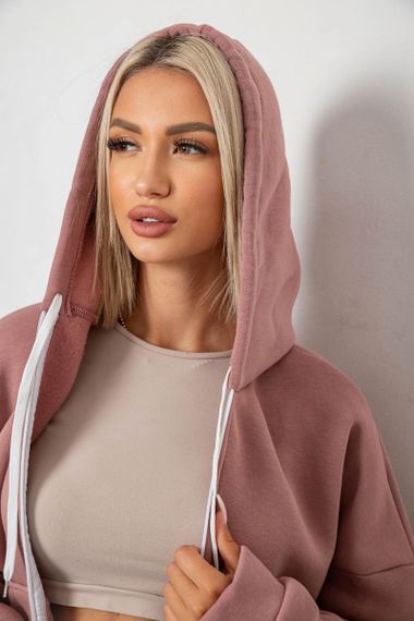 Спортивный костюм женский на флисе, цвет пудровый, 238R5715-5 | Зображення 4