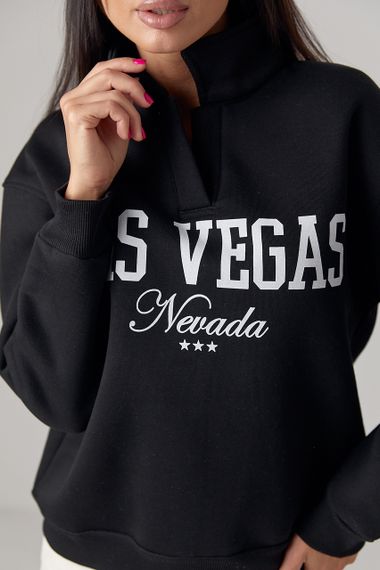 Жіночий утеплений світшот Las Vegas - чорний цвет, M (є розміри) | Зображення 3