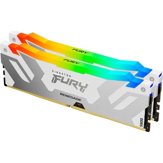 Модуль памяти для компьютера DDR5 32GB (2x16GB) 8000 MHz Renegade RGB White XMP Kingston Fury (ex.HyperX) (KF580C38RWAK2-32) | Зображення 1