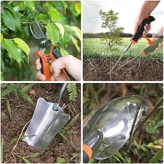 Набор садовых инструментов 12 в 1 с секатором, сумкой и перчатками | Зображення 3