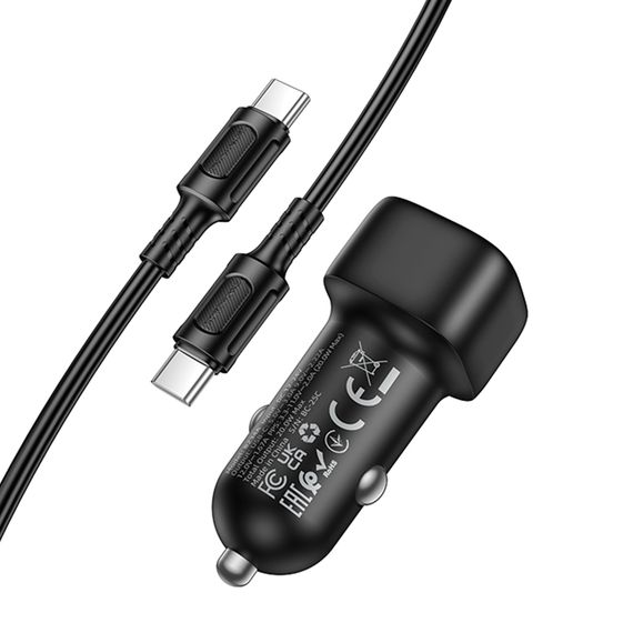 АЗП Borofone BZ34A Cloud PD20W (1USB-C) + кабель Type-C to Type-C Black | Зображення 4
