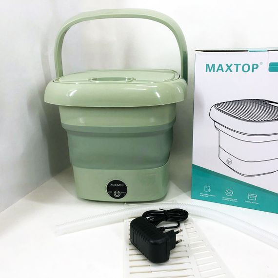 Складна пральна машина MAXTOP silicon washing machine, Портативна пралка відро. Колір: зелений | Зображення 3