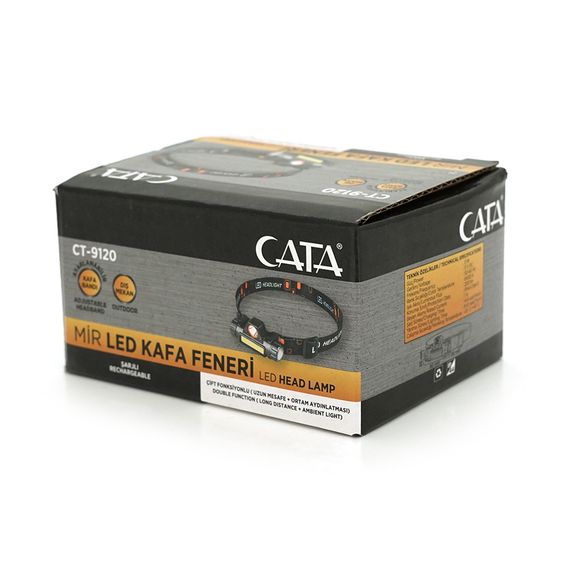 Налобный фонарик CATA CT-9120.1 led 3W, 1 Led Cob, 2 режима, корпус-пластик | Зображення 1