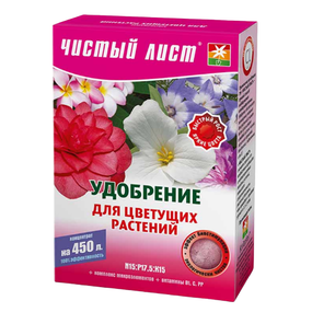 Добриво для квітучих рослин мінеральне 300гр (кристал) Квітофор Чистий лист
