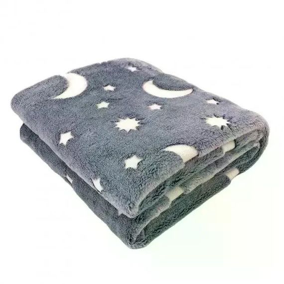 Плед светящийся в темноте Magic Blanket • Мягкое одеяло 100×150 см со светящимся рисунком для детей, подростков и уютного отдыха