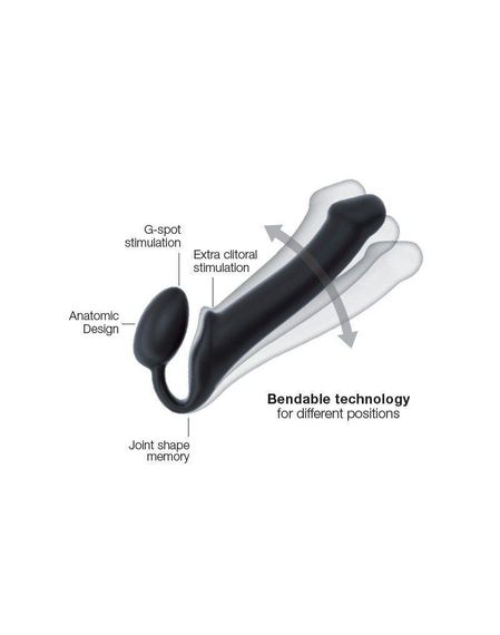 Безремневой страпон Strap-On-Me Black S, полностью регулируемый, диаметр 2,7см Sex Aura | Зображення 3