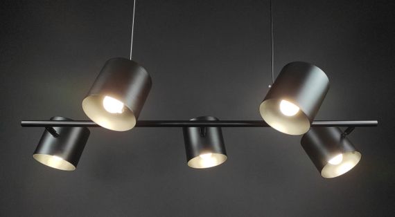 Люстра підвісна на 5 лампочок 27690 Чорний 25-150х40х101 см. | Зображення 6