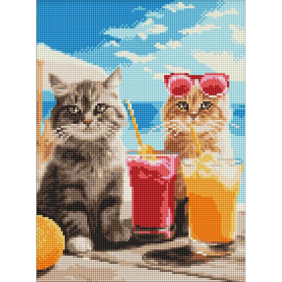 Алмазна мозаїка "Котики на відпочинку" AMO8145, 30х40 см