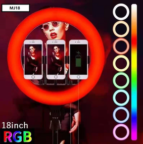 Кольцевая LED лампа RGB MJ18 45см 3 крепления