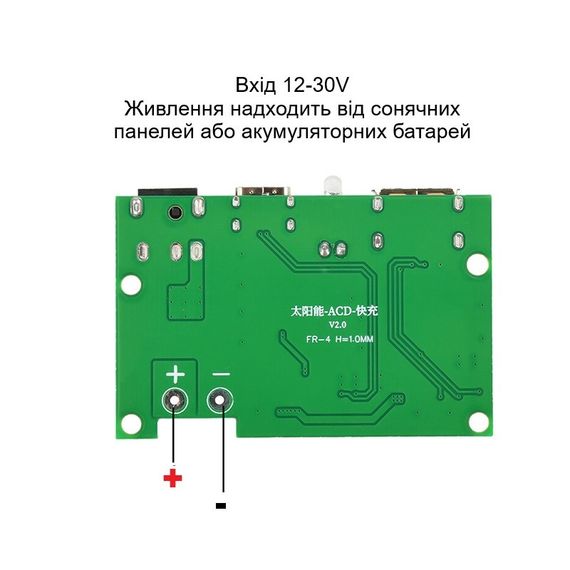 Модуль DC-DC стабілізатор напруги сонячної панелі USB+DC+Type-C QC/PD драйвер для сонячних батарей | Зображення 2