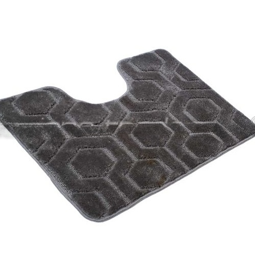 Килимок для ванних кімнат поліпропіленовий TM DarianA Standard u-cut 60*50 світло-сірий соти