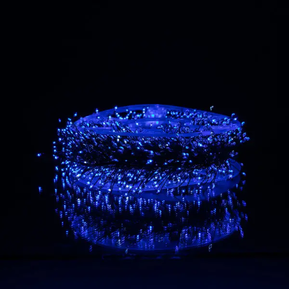 Новорічна гірлянда кімнатна «Роса» Хвойна лапа 50 м, 1500 LED, синє сяйво, зелений провід | Зображення 2