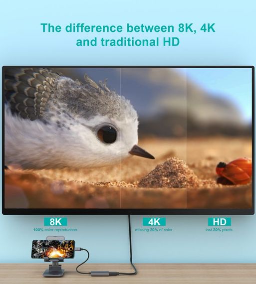 Адаптер-перехідник USB Type-C на HDMI Choetech HUB-H16-GY | Зображення 4
