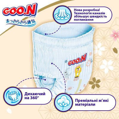 Подгузники GOO.N Premium Soft 18-30 кг Розмір 7 3XL 22 шт (F1010101-160) | Зображення 1