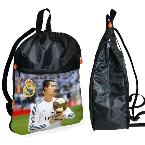 Рюкзак-мішок для взуття, спортивної форми Кріштіану Роналду дитяча сумка для змінки з розширювачем (01390)