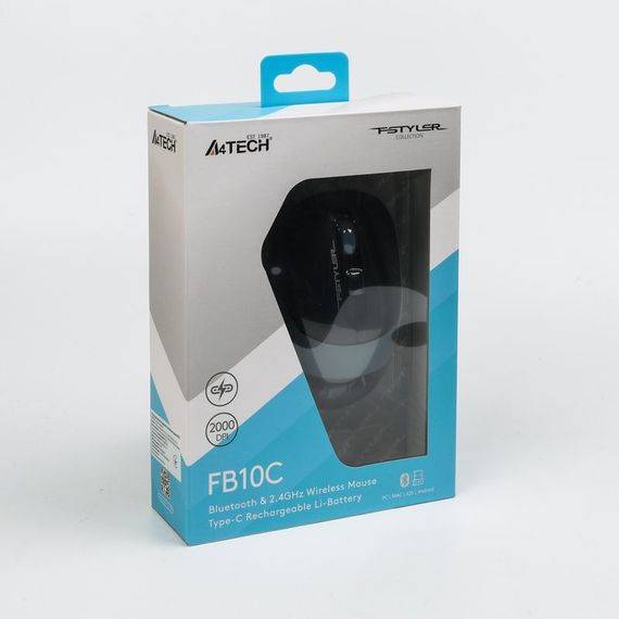 Миша бездротова A4Tech Fstyler FB10C (Ash Blue),  USB, колір попелясто-синій | Зображення 5