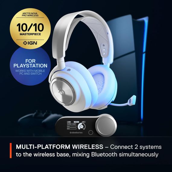 Ігрова гарнітура SteelSeries Arctis Nova Pro Wireless P White PC/PS/SW/MAC/MOB | Зображення 5