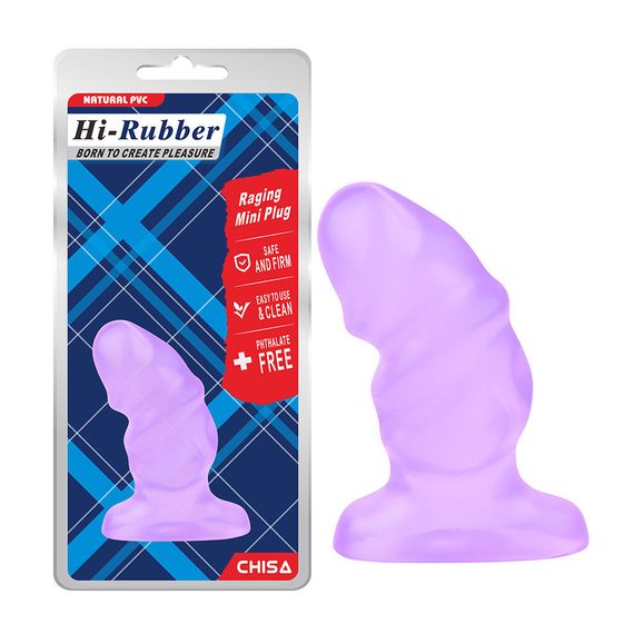 Рифлена анальна пробка Chisa Hi-Rubber Raging Mini Plug, фіолетова Sex Aura