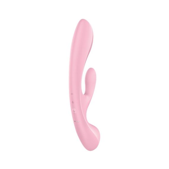 Двосторонній вібратор-кролик Satisfyer Triple Oh Pink, 3 мотори, руків’я-масажер | Зображення 4
