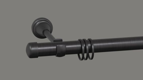 Карниз для штор металевий, однорядний 19 мм Заглушка Маренго 320 див.(стик 2х труб)