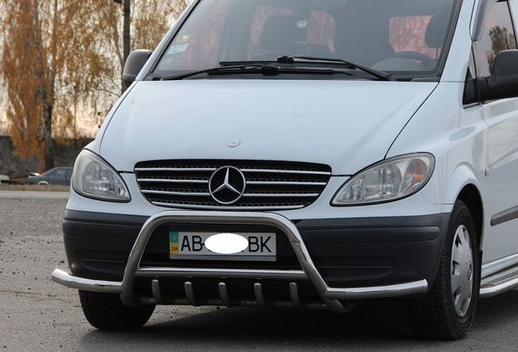 Кенгурятник WT003-Plus с усами (нерж.) для Mercedes Viano 2004-2015 гг | Зображення 2