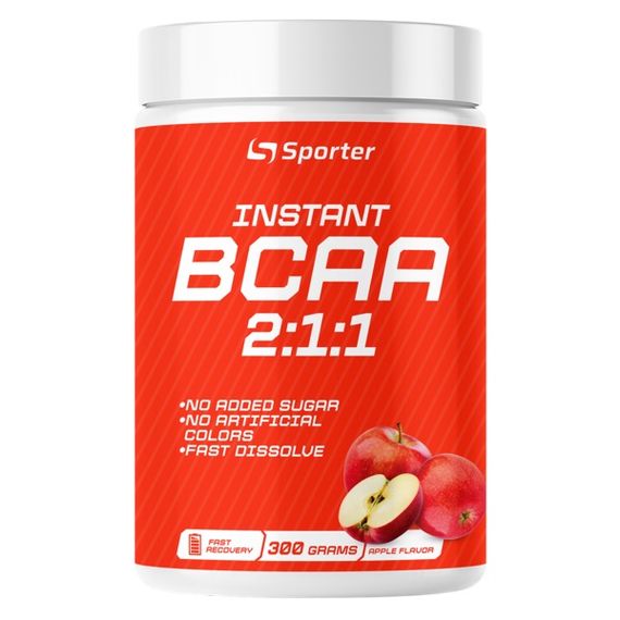 Амінокислота BCAA для спорту Sporter Instant BCAA 300 g /30 servings/ Apple